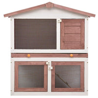 Outdoor Rabbit Hutch 3 Doors Brown Wood Kings Warehouse 