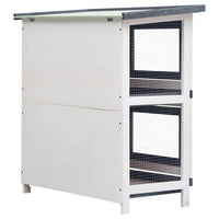 Outdoor Rabbit Hutch 4 Doors Grey Wood Kings Warehouse 