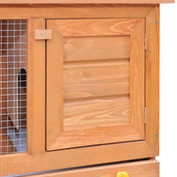 Outdoor Rabbit Hutch Small Animal House Pet Cage 1 Door Wood Kings Warehouse 