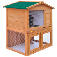 Outdoor Rabbit Hutch Small Animal House Pet Cage 3 Doors Wood Kings Warehouse 