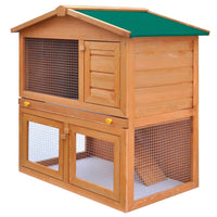 Outdoor Rabbit Hutch Small Animal House Pet Cage 3 Doors Wood Kings Warehouse 