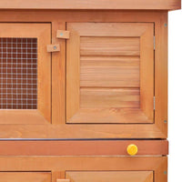 Outdoor Rabbit Hutch Small Animal House Pet Cage 4 Doors Wood Kings Warehouse 