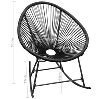 Outdoor Rocking Chair Black Poly Rattan Kings Warehouse 