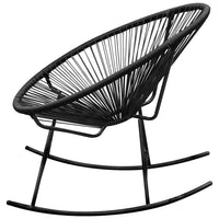 Outdoor Rocking Chair Black Poly Rattan Kings Warehouse 