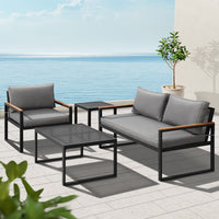 Outdoor Sofa Set 3 Seater Corner Modular Lounge Setting Steel Kings Warehouse 