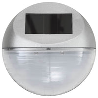 Outdoor Solar Wall Lamps LED 12 pcs Round Silver Kings Warehouse 