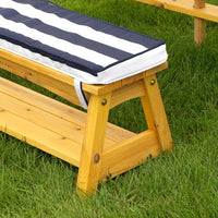 Outdoor Table & Bench Set with Cushions & Umbrella (Navy) garden supplies Kings Warehouse 