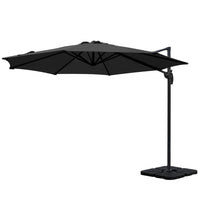 Outdoor Umbrella 3m Base Cantilever Beach Stand Sun Roma Black 50cm Kings Warehouse 