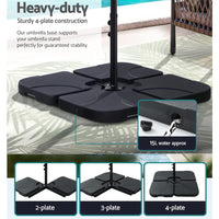 Outdoor Umbrella Beach Twin Base Stand Garden Sun Shade Black 4.57m Kings Warehouse 