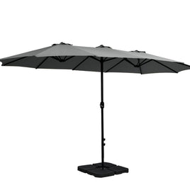Outdoor Umbrella Beach Twin Base Stand Garden Sun Shade Charcoal 4.57m Kings Warehouse 