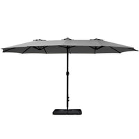 Outdoor Umbrella Beach Twin Base Stand Garden Sun Shade Charcoal 4.57m Kings Warehouse 