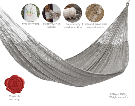 Outdoor undercover cotton Mayan Legacy hammock King size Dream Sands Kings Warehouse 