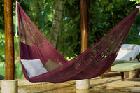Outdoor undercover cotton Mayan Legacy hammock King size Maroon Kings Warehouse 