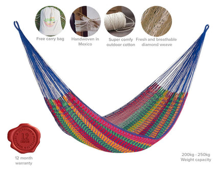 Outdoor undercover cotton Mayan Legacy hammock King size Mexicana Kings Warehouse 