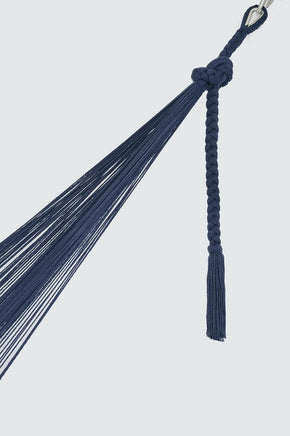 Outdoor undercover cotton Mayan Legacy hammock with hand crocheted tassels King Size Blue Kings Warehouse 