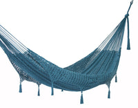Outdoor undercover cotton Mayan Legacy hammock with hand crocheted tassels Queen Size Bondi Kings Warehouse 