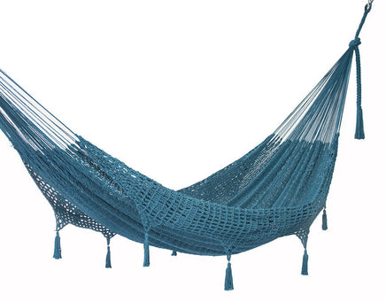 Outdoor undercover cotton Mayan Legacy hammock with hand crocheted tassels Queen Size Bondi Kings Warehouse 