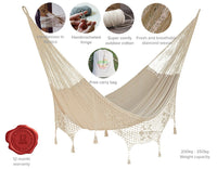 Outdoor undercover cotton Mayan Legacy hammock with hand crocheted tassels Queen Size Marble Colour Kings Warehouse 