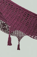 Outdoor undercover cotton Mayan Legacy hammock with hand crocheted tassels Queen Size Maroon Kings Warehouse 