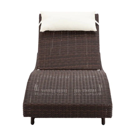 Outdoor Wicker Sun Lounge - Brown KingsWarehouse 