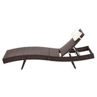Outdoor Wicker Sun Lounge - Brown KingsWarehouse 