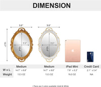 Oval Antique Gold 25 x 38 cm Vintage Carved Hanging Wall Mirror for Bedroom and Living-Room Kings Warehouse 