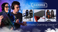 OVERDRIVE Gaming Chair Desk Racing Seat Setup PC Combo Office Table Black Red Kings Warehouse 