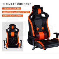 Overdrive Gaming Chair Office Computer Racing PU Leather Executive Black Orange Kings Warehouse 
