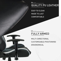 Overdrive Gaming Chair Office Computer Racing PU Leather Executive Race Black Kings Warehouse 