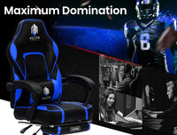 OVERDRIVE Gaming Chair Racing Computer PC Seat Office Reclining Footrest Blue Kings Warehouse 