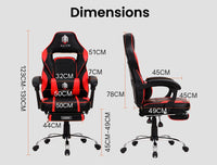 OVERDRIVE Gaming Chair Racing Computer PC Seat Office Reclining Footrest Red Kings Warehouse 