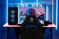 OVERDRIVE Gaming Computer PC Desk Z-Style, Pink and Black, Cable Management Kings Warehouse 