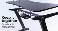 OVERDRIVE Gaming Desk 120cm PC Table Setup Computer Black Carbon Fiber Look Kings Warehouse 