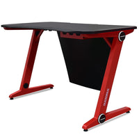 OVERDRIVE Gaming Desk 120cm PC Table Setup Computer Carbon Fiber Style Black Red Kings Warehouse 