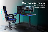 OVERDRIVE Gaming Desk 139cm PC Table Computer Setup Carbon Fiber Style Black Kings Warehouse 