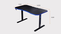 OVERDRIVE Gaming Desk 139cm PC Table Computer Setup Carbon Fiber Style Black Kings Warehouse 