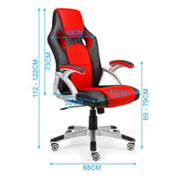OVERDRIVE Racing Office Chair - Seat Executive Computer Gaming PU Leather Deluxe Kings Warehouse 