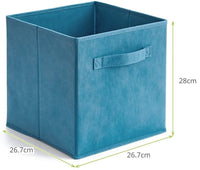 Pack of 6 Foldable Fabric Basket Bin, Collapsible Storage Cube for Nursery, Office, Home Decor, Shelf Cabinet, Cube Organizers (Niagra Blue) Kings Warehouse 