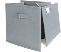 Pack of 6 Foldable Fabric Basket Bin Storage Cube for Nursery, Office and Home Decor (Grey) Kings Warehouse 