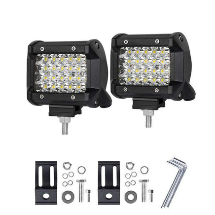Pair 4 inch Spot LED Work Light Bar Philips Quad Row 4WD 4X4 Car Reverse Driving Kings Warehouse 