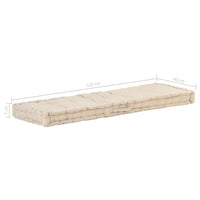 Pallet Floor Cushion Cotton 120x40x7 cm Beige Kings Warehouse 