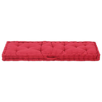 Pallet Floor Cushion Cotton 120x40x7 cm Burgundy Kings Warehouse 