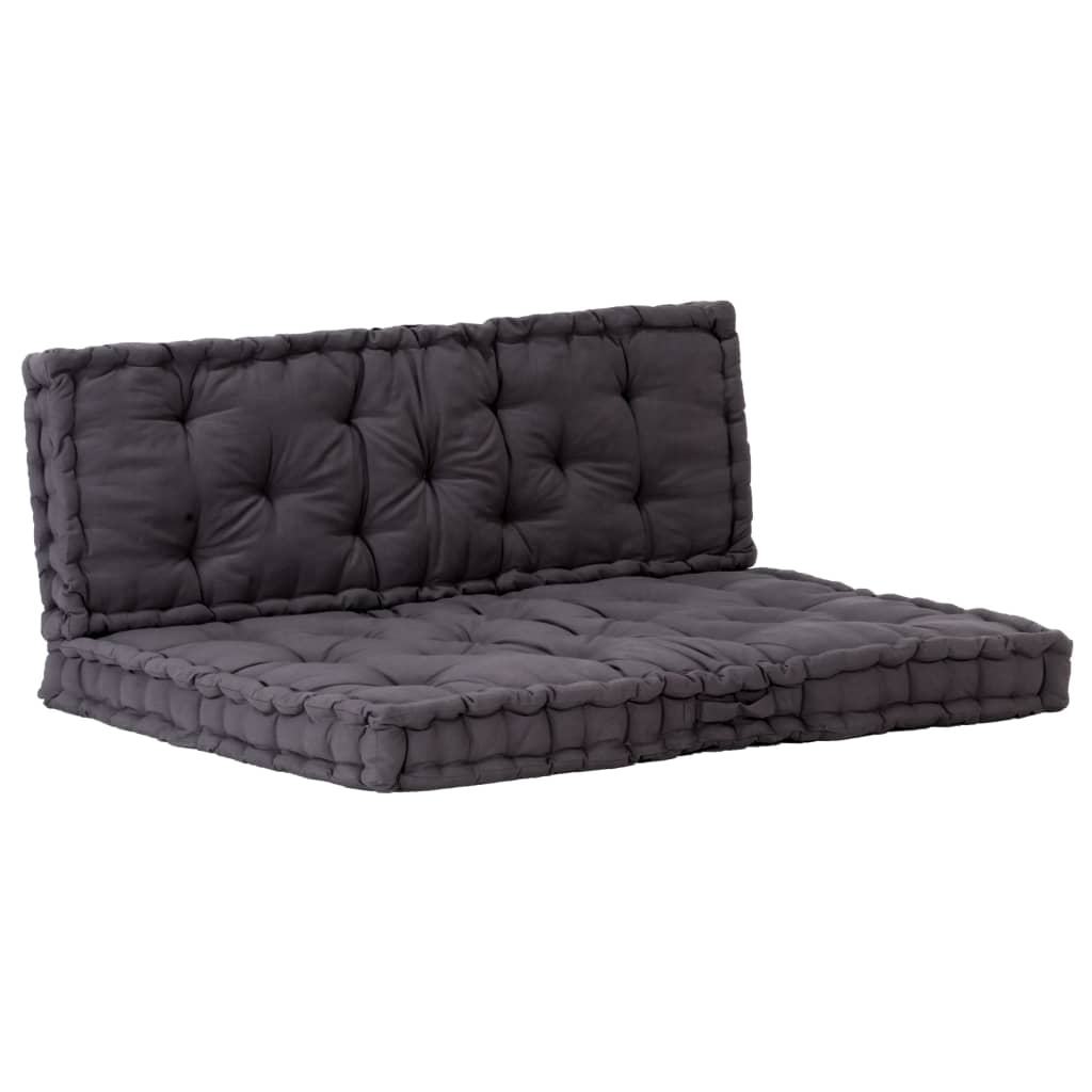 Pallet Floor Cushions 2 pcs Cotton Black Kings Warehouse 