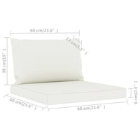Pallet Sofa Cushions 2 pcs Cream White Fabric Kings Warehouse 
