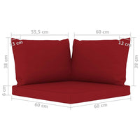 Pallet Sofa Cushions 3 pcs Wine Red Fabric Kings Warehouse 