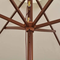 Parasol 200x300 cm Wooden Pole Cream White Kings Warehouse 