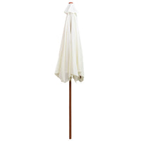 Parasol 270x270 cm Wooden Pole Cream White Kings Warehouse 