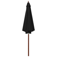 Parasol with Wooden Pole 300x258 cm Black Kings Warehouse 