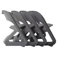 ParisIn Set of 4 Dining Chairs Office Cafe Lounge Seat Stackable Plastic Leisure Chairs Grey dining Kings Warehouse 