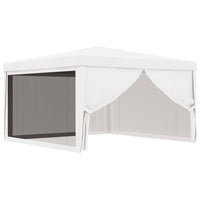 Party Tent with 4 Mesh Sidewalls 4x4 m White Kings Warehouse 
